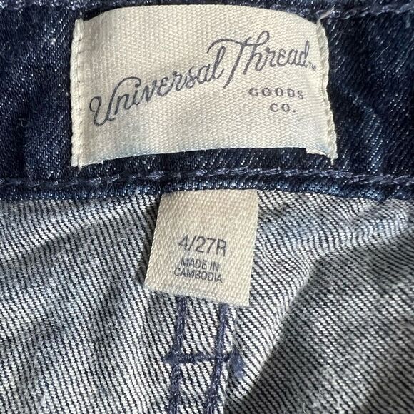 Universal thread vintage midi dark denim jean shorts size 4/27 - Picture 7 of 12